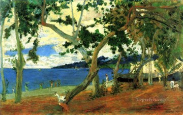  seashore Canvas - The harbor of Saint Pierre seen from the cove Turin or Seashore Martinique Paul Gauguin scenery
